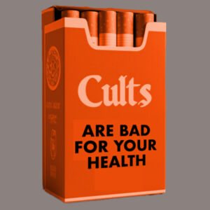 Hoodie — Retro Cigarette Pack Design “Cults Are Bad For Your Health” Design