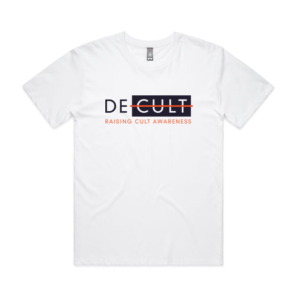 DECULT "Raising Cult Awareness" White T-Shirt Thumbnail