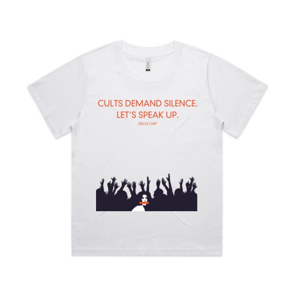 Cults Demand Silence — Let’s Speak Up Women's Tee Thumbnail