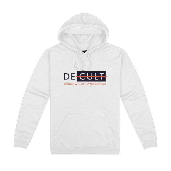 DECULT "Raising Cult Awareness" Unisex White Hoodie Thumbnail